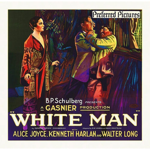 White Man, 1924 Black Modern Wood Framed Art Print by Hollywood Photo Archive