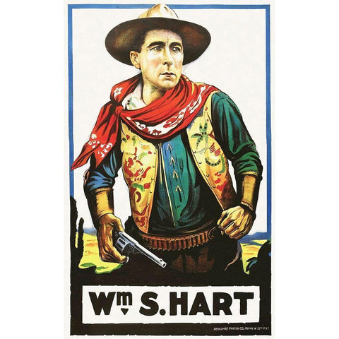 Wm S Hart Black Modern Wood Framed Art Print with Double Matting by Hollywood Photo Archive