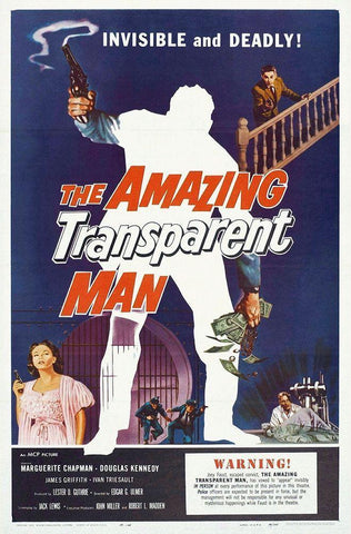 Amazing Transparent Man, 1959 White Modern Wood Framed Art Print with Double Matting by Hollywood Photo Archive