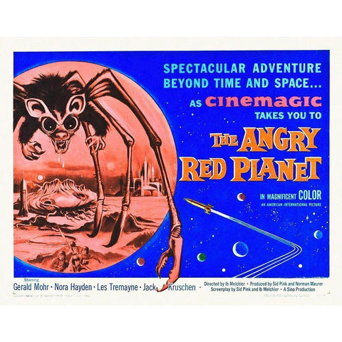 Angry Red Planet Black Modern Wood Framed Art Print with Double Matting by Hollywood Photo Archive