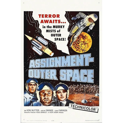 Assignment Outer Space Gold Ornate Wood Framed Art Print with Double Matting by Hollywood Photo Archive