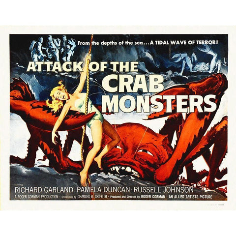 Attack Of The Crab Monsters Gold Ornate Wood Framed Art Print with Double Matting by Hollywood Photo Archive