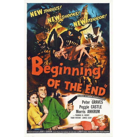 Beginning Of The End, 1957 Gold Ornate Wood Framed Art Print with Double Matting by Hollywood Photo Archive