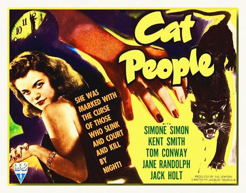 Cat People, 1942 Black Ornate Wood Framed Art Print with Double Matting by Hollywood Photo Archive