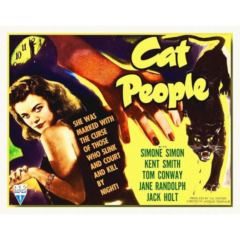 Cat People, 1942 Gold Ornate Wood Framed Art Print with Double Matting by Hollywood Photo Archive