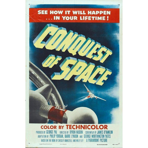 Conquest Of Space White Modern Wood Framed Art Print by Hollywood Photo Archive