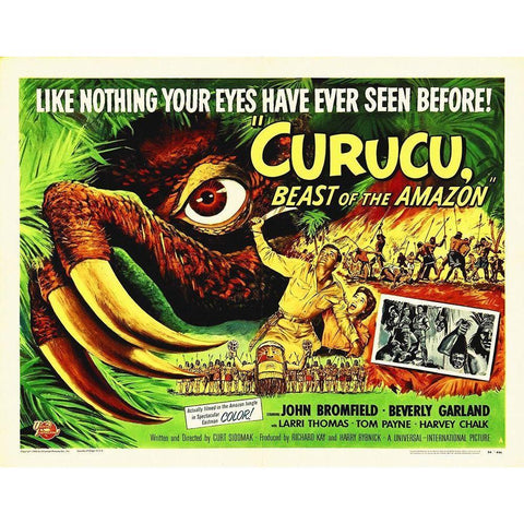 Curucu, Beast Of The Amazon, 1956 White Modern Wood Framed Art Print by Hollywood Photo Archive