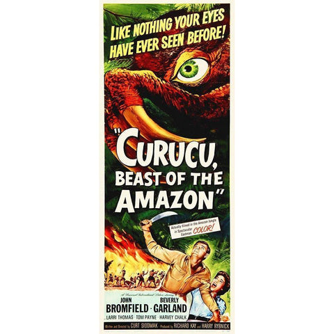 Curucu, Beast Of The Amazon, 1956 - Tall Gold Ornate Wood Framed Art Print with Double Matting by Hollywood Photo Archive