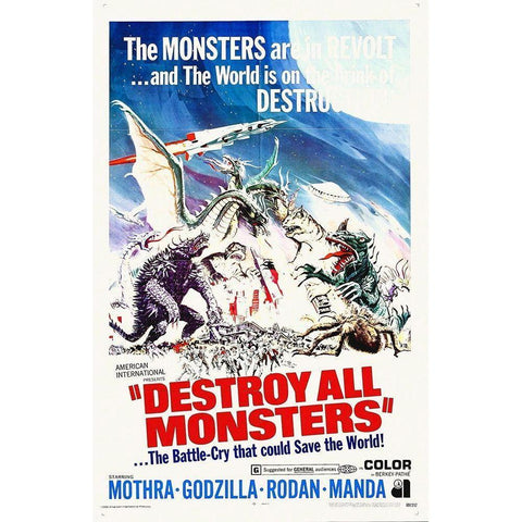 Destroy All Monsters, 1968 White Modern Wood Framed Art Print by Hollywood Photo Archive