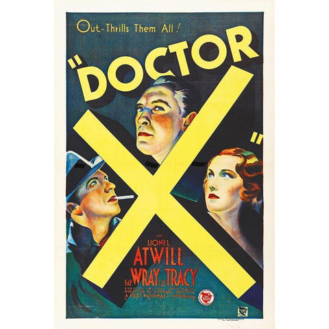 Doctor X White Modern Wood Framed Art Print by Hollywood Photo Archive