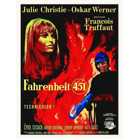 Fahenheit 451 Black Modern Wood Framed Art Print with Double Matting by Hollywood Photo Archive