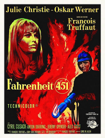 Fahenheit 451 White Modern Wood Framed Art Print with Double Matting by Hollywood Photo Archive