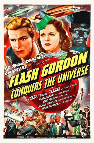 Flash Gordon Conquers The Universe White Modern Wood Framed Art Print with Double Matting by Hollywood Photo Archive