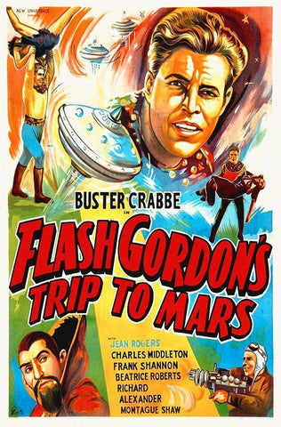 Flash Gordons Trip to Mars - Buster Crabbe White Modern Wood Framed Art Print with Double Matting by Hollywood Photo Archive