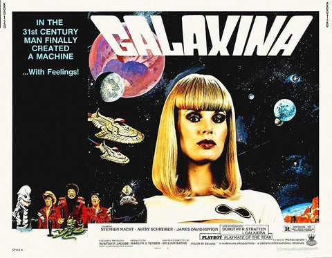 Galaxina White Modern Wood Framed Art Print with Double Matting by Hollywood Photo Archive