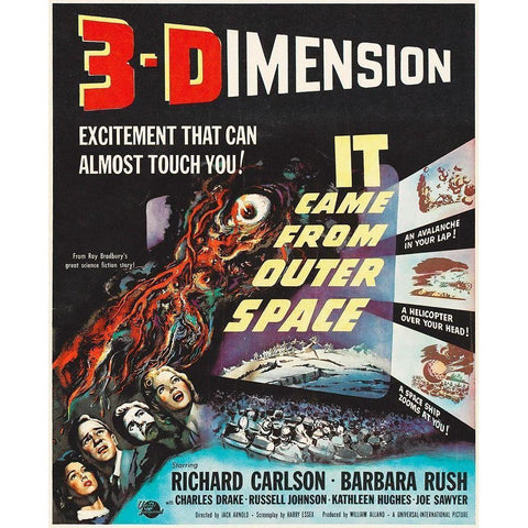 In Came From Outer Space - In 3-Dimension Gold Ornate Wood Framed Art Print with Double Matting by Hollywood Photo Archive