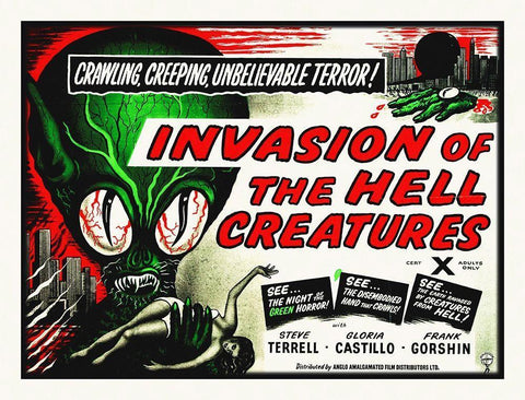 Invasion Of The Hell Creatures,1957 White Modern Wood Framed Art Print with Double Matting by Hollywood Photo Archive