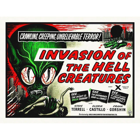 Invasion Of The Hell Creatures,1957 Black Modern Wood Framed Art Print with Double Matting by Hollywood Photo Archive