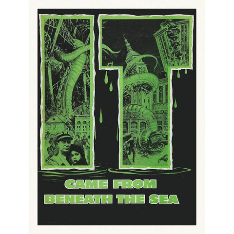 It Came From Beneath The Sea - Green White Modern Wood Framed Art Print by Hollywood Photo Archive