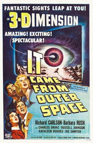 It Came From Outer Space - In 3-D Black Ornate Wood Framed Art Print with Double Matting by Hollywood Photo Archive