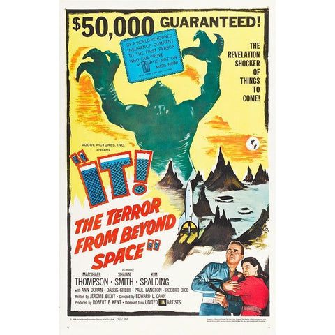 It! The Terror From Beyond Space White Modern Wood Framed Art Print by Hollywood Photo Archive