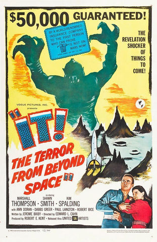 It! The Terror From Beyond Space White Modern Wood Framed Art Print with Double Matting by Hollywood Photo Archive