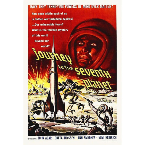 Journey To The Seventh Planet, 1962 White Modern Wood Framed Art Print by Hollywood Photo Archive