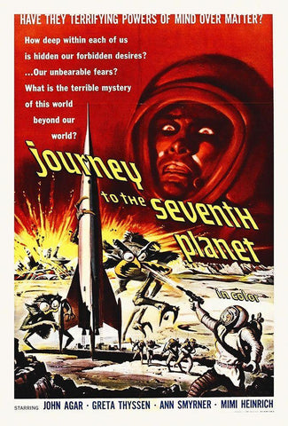 Journey To The Seventh Planet, 1962 White Modern Wood Framed Art Print with Double Matting by Hollywood Photo Archive