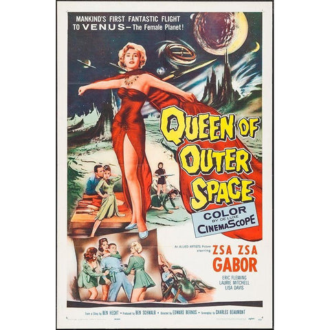 Queen Of Outer Space Gold Ornate Wood Framed Art Print with Double Matting by Hollywood Photo Archive