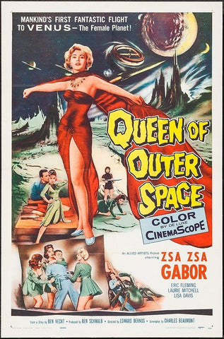 Queen Of Outer Space White Modern Wood Framed Art Print with Double Matting by Hollywood Photo Archive