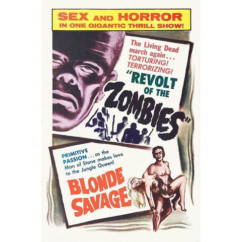 Revolt Of Zombies White Modern Wood Framed Art Print by Hollywood Photo Archive