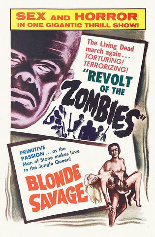 Revolt Of Zombies White Modern Wood Framed Art Print with Double Matting by Hollywood Photo Archive