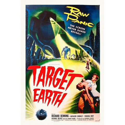 Target Earth, 1954 White Modern Wood Framed Art Print by Hollywood Photo Archive