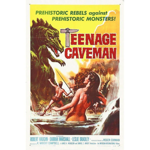 Teenage Caveman Gold Ornate Wood Framed Art Print with Double Matting by Hollywood Photo Archive