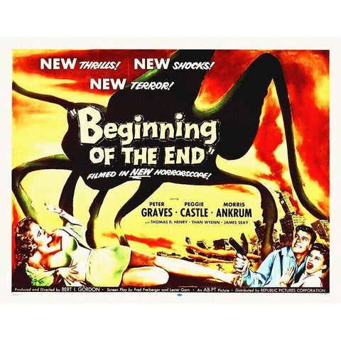 The Beginning Of The End White Modern Wood Framed Art Print by Hollywood Photo Archive