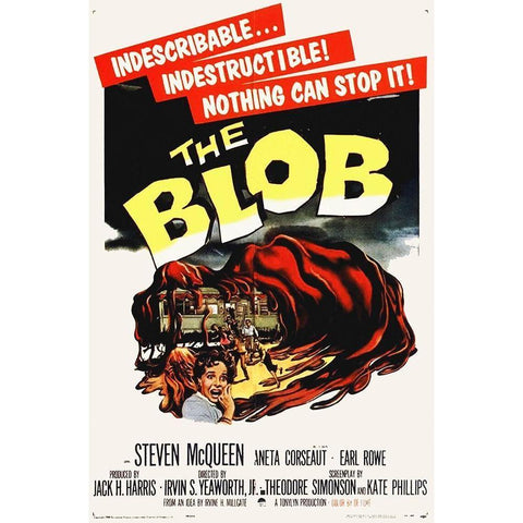 The Blob Black Modern Wood Framed Art Print with Double Matting by Hollywood Photo Archive