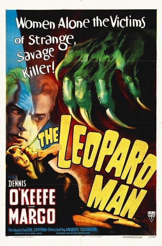 The Leopard Man Black Ornate Wood Framed Art Print with Double Matting by Hollywood Photo Archive