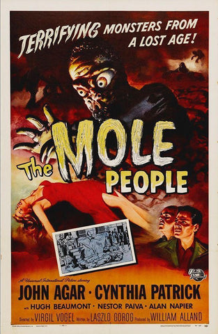 The Mole People White Modern Wood Framed Art Print with Double Matting by Hollywood Photo Archive