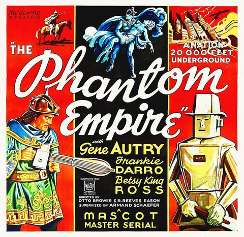 The Phantom Empire with Gene Autry Black Ornate Wood Framed Art Print with Double Matting by Hollywood Photo Archive