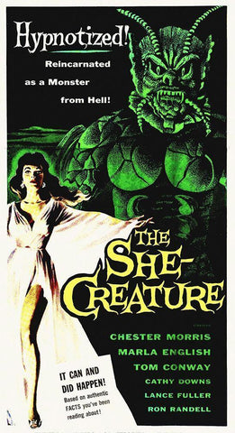 The She-Creature, 1956 White Modern Wood Framed Art Print with Double Matting by Hollywood Photo Archive