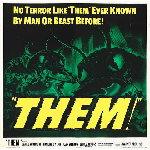 THEM - Green and Yellow Black Modern Wood Framed Art Print by Hollywood Photo Archive