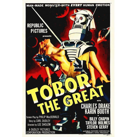 Tobor The Great, 1954 White Modern Wood Framed Art Print by Hollywood Photo Archive