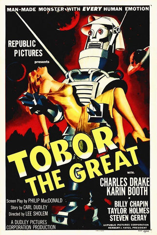 Tobor The Great, 1954 Black Ornate Wood Framed Art Print with Double Matting by Hollywood Photo Archive