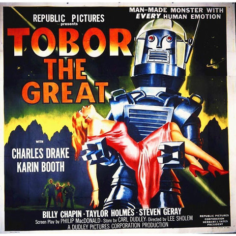 Tobor The Great, 1954 White Modern Wood Framed Art Print by Hollywood Photo Archive