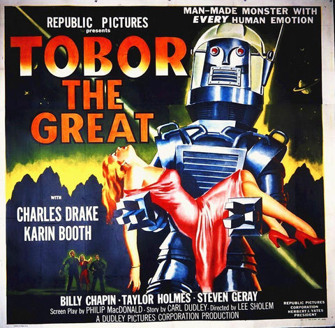 Tobor The Great, 1954 White Modern Wood Framed Art Print with Double Matting by Hollywood Photo Archive