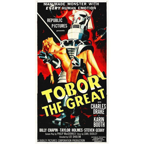 Tobor The Great, 1954 Black Modern Wood Framed Art Print with Double Matting by Hollywood Photo Archive