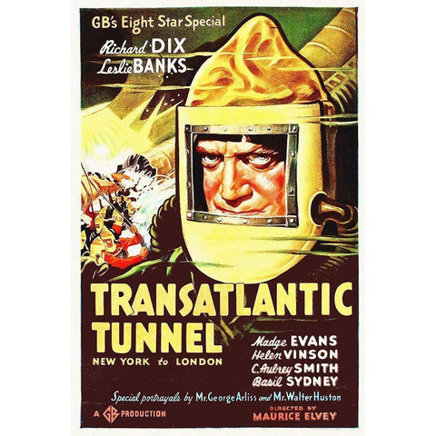 Transatlantic Tunnel White Modern Wood Framed Art Print by Hollywood Photo Archive