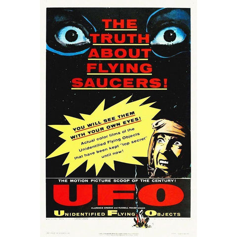 UFO, 1956 Black Modern Wood Framed Art Print with Double Matting by Hollywood Photo Archive