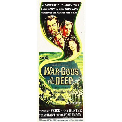 War Gods Of The Deep, 1965 White Modern Wood Framed Art Print by Hollywood Photo Archive