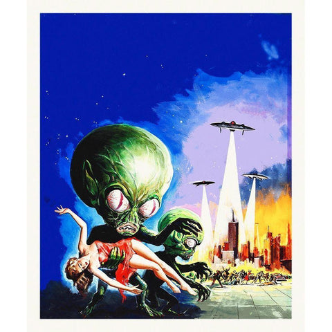 When Mars Attacks, 1954 Black Modern Wood Framed Art Print with Double Matting by Hollywood Photo Archive